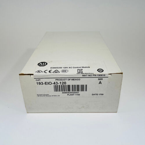 New Sealed Allen Bradley 193-Eio-43-120 /A  Control Module