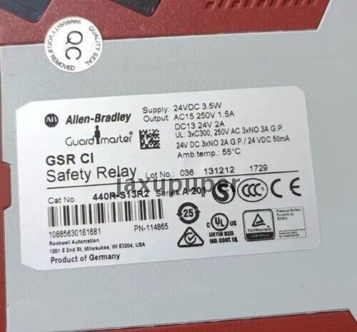 1Pc New Allen Bradley 440R-S13R2 Guardmaster Single Input Safety Relay