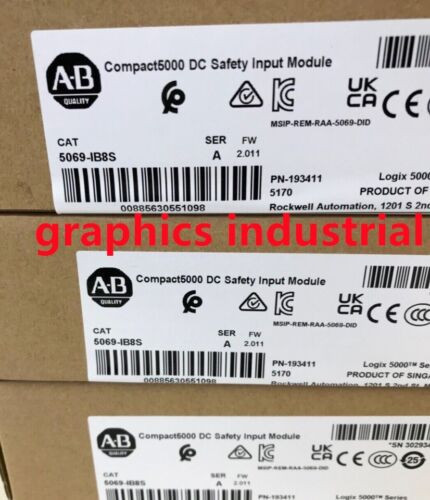 New Allen-Bradley Sealed 5069-Ib8S Compact5000 Dc Safety Input Module