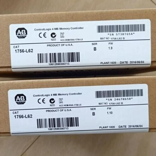 Factory Sealed Ab 1756-L62 /B Controllogix Processor Unit Controller 1756L62 New