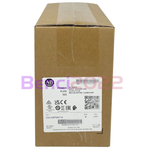 Allen-Bradley 25A-D6P0N114 Powerflex 523 2.2Kw (3Hp) Ac Drive Surplus Sealed