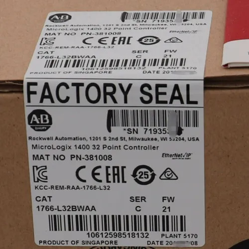 Newfactory Sealed Allen-Bradley 1766-L32Bwaa Micrologix 1400 32 Point Controller