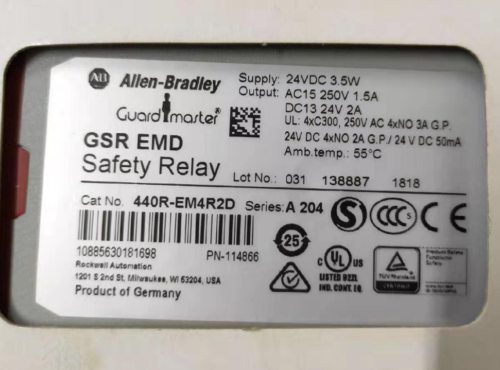 Brand New Allen Bradley 440R-Em4R2D Guardmaster Gsr Emd Delayed Output Expansion
