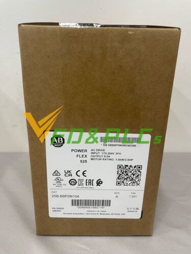 New Ab 25B-B8P0N104 Powerflex 525 Drive 1.5Kw Allen-Bradley 25Bb8P0N104