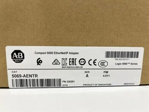 New  Factory Sealed Ab 5069-Aentr /A Compact 5000 Ethernet/Ip Adapter Ab