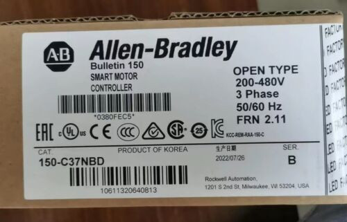 Factory Sealed Allen-Bradley 150-C37Nbd Smart Motor Controller