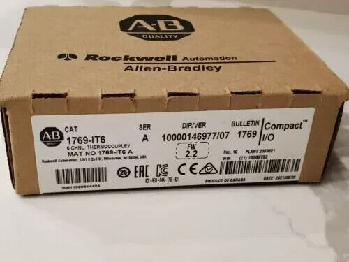 New Allen-Bradley 1769-It6 Ser A Compactlogix Thermocouple/Mv Module 1769It6