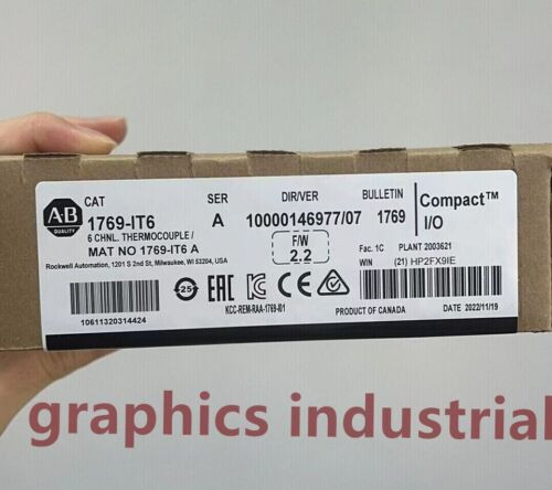 New Allen-Bradley 1769-It6 Compactlogix Thermocouple/Mv Input Module 1769-It6
