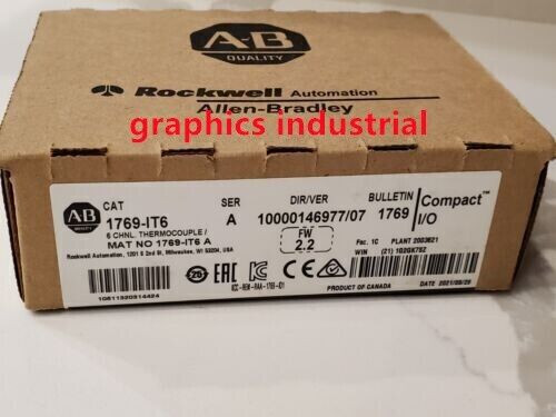 Ab 1769-It6 Ser A Compactlogix Thermocouple/Mv Input Module New Factory Sealed