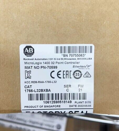 New Sealed Allen-Bradley 1766-L32Bxba Micrologix Controller
