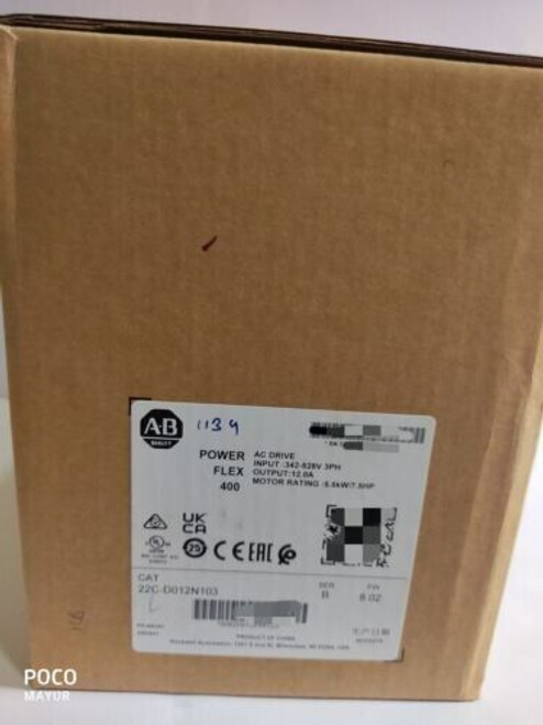 New Factory Sealed Ab 22C-D012N103 / B Powerflex 400 5.5 Kw 7.5 Hp Ac Drive
