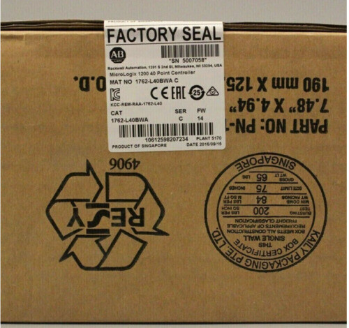 New Factory Sealed Ab 1762-L40Bwa /C Micrologix 1200 40 Point Controller
