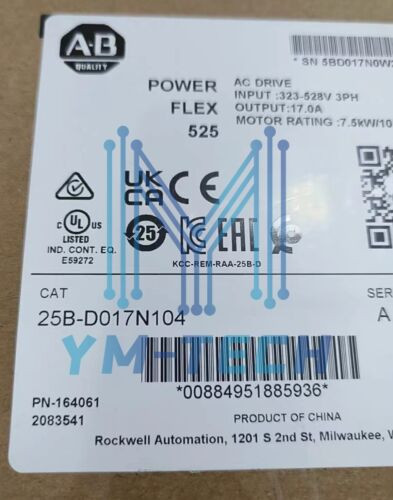 New Allen Bradley 25B-D017N104 525 Ac Drive 7.5Kw/10Hp 25B D017N104