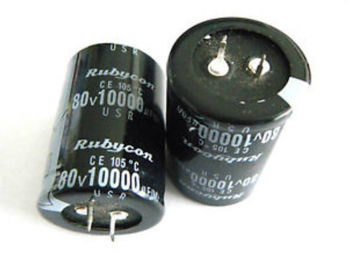 10,RUBYCON 80V 10000UF Snap In Electrolytic Capacitor m