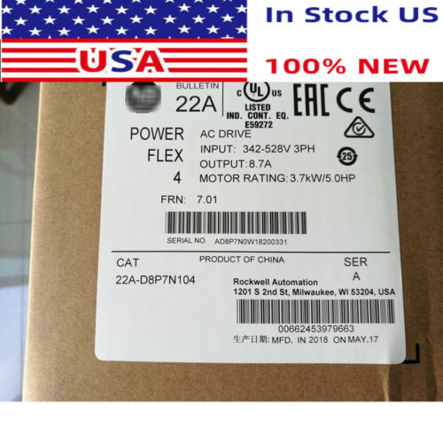 Surplus Sealed Allen-Bradley 22A-D8P7N104 Powerflex4 Ac Drive  New Sealed