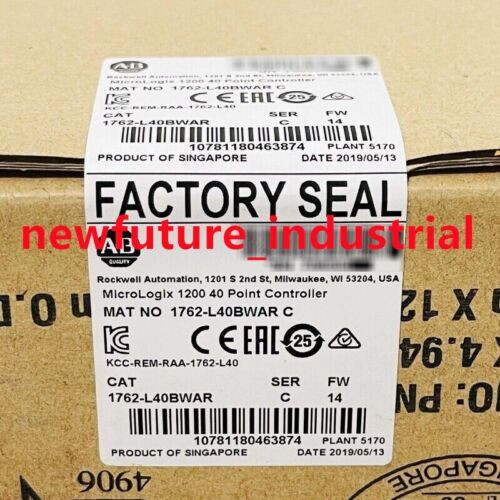 New Factory Sealed Allen Bradley Ab 1762-L40Bwar Controller Module