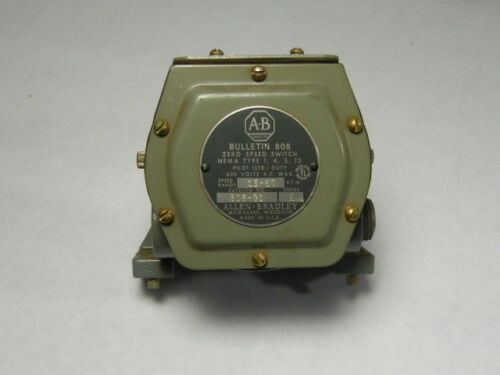 Allen-Bradley 808-G1 Speed Switch 15-60Rpm 600Vac 5/8In Shaft Used