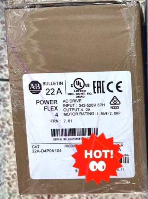 New 22A-D4P0N104 Allen-Bradley Ser A Powerflex 4 Catalog Ac Drive 22Ad4P0N104