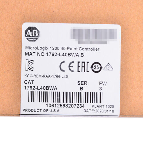 Ab 1762-L40Bwa Micrologix 1200 40 Point Controller New