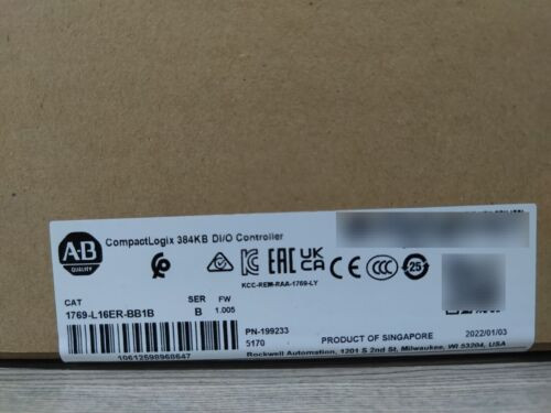 New Allen-Bradley 1769-L16Er-Bb1B Compactlogix 384Kb Di/O Controller Sealed