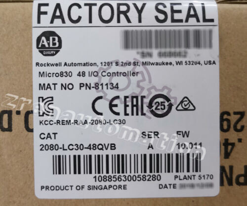 2080-Lc30-48Qvb Allen-Bradley Micro830 48 I/O Plc Controller Expedited Shipping