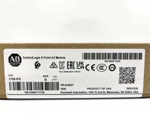 New Sealed 1756-If8 Ser B Allen-Bradley 1756If8 Plc Input Module