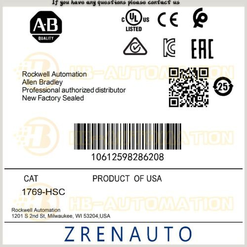 1769-Hsc Allen Bradley Compactlogix High-Speed Counter Module #Zypl