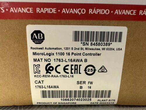 New 1763-L16Awa Micrologix 1100 16 Point Controller 1763L16Awa