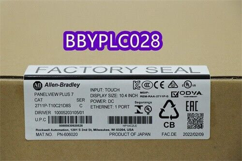 New Factory Sealed Ab 2711P-T10C21D8S /C Hmi Panelview Plus