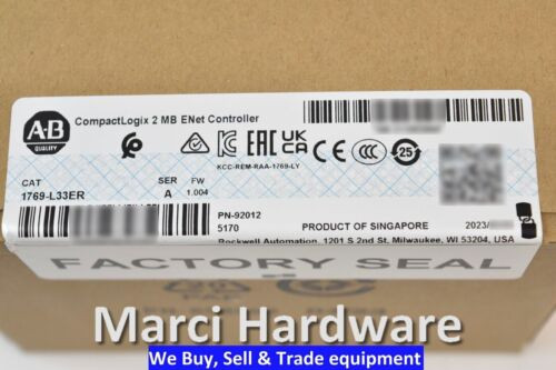 Sealed Surplus Allen Bradley 1769-L33Er /A Compactlogix 5370 Enet Processor