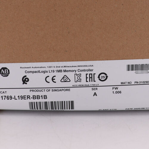 Allen-Bradley Compactlogix 1Mb Memory Controller 1769-L19Er-Bb1B