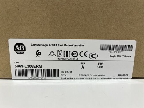 5069-L306Erm New Sealed Ab Compactlogix 600Kb Enet Motion Controller 5069L306Erm