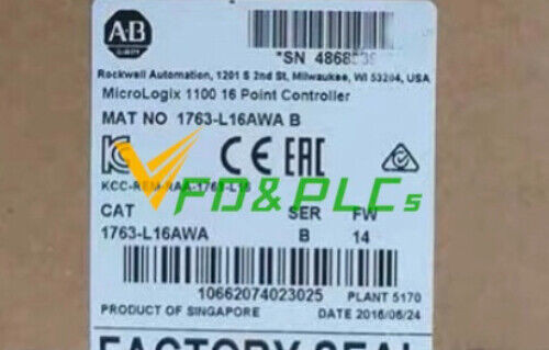 New Allen-Bradley 1763-L16Awa Micrologix 1100 16 Point Controller 1763L16Awa