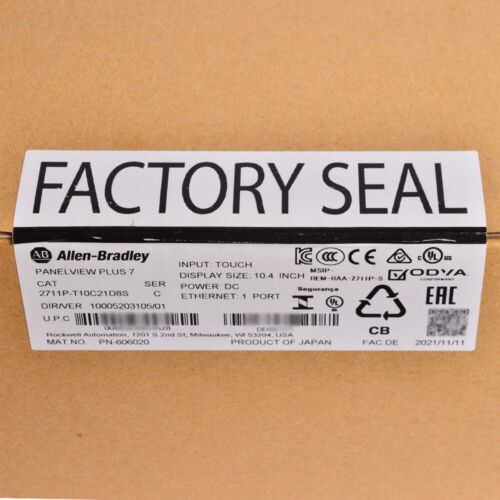 Factory Sealed Allen-Bradley 2711P-T10C21D8S Hmi Panelview Plus 7 10"