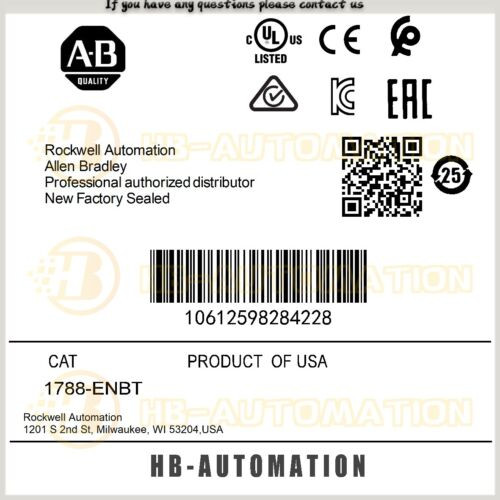 1788-Enbt Allen Bradley Flexlogix/Drivelogix Enet/Ip Comms Card #Zypl
