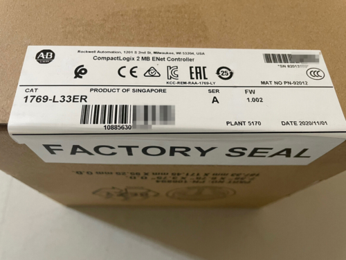 New Allen-Bradley Ab 1769-L33Er / A Compactlogix 2Mb Enet Controller 1769L33Er