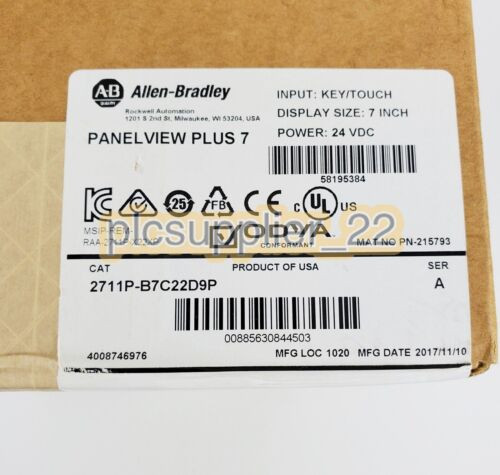 Allen Bradley 2711P-B7C22D9P Panelview Plus 7 New Sealed!
