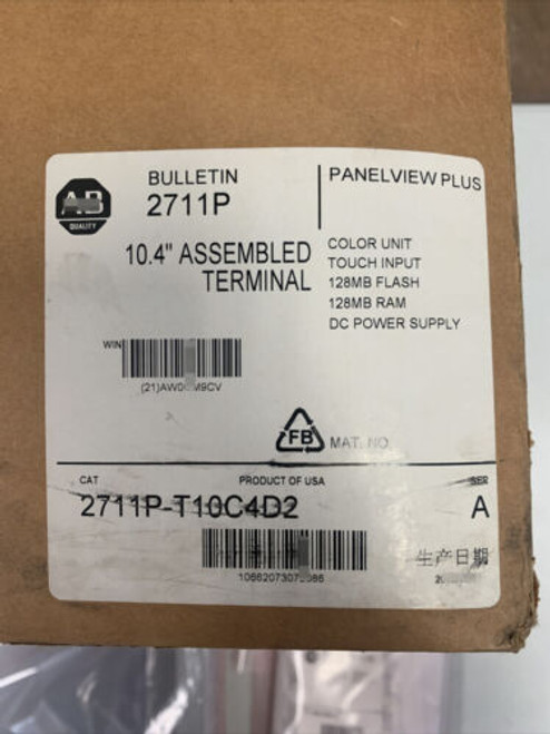 New Allen Bradley 2711P-T10C4D2 Series A Panelview Plus 1000 Ab 2711P-T10C4D2