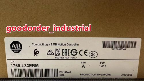 New Sealed  Allen Bradley 1769-L33Erm / A Compactlogix 2 Mb Motion Controller