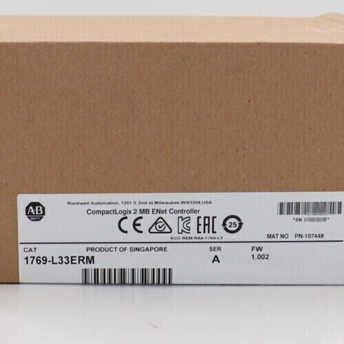 New Factory Sealed Allen-Bradley 1769-L33Erm Compactlogix 2 Mb Motion Controller