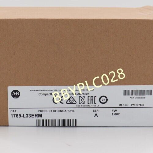 New Factory Sealed Ab 1769-L33Erm / A Compactlogix 2Mb Enet Motion Controller/
