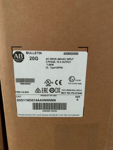 New Allen-Bradley 20G11Nd014Aa0Nnnnn Power Flex 755 Ac Drive 480V 10Hp