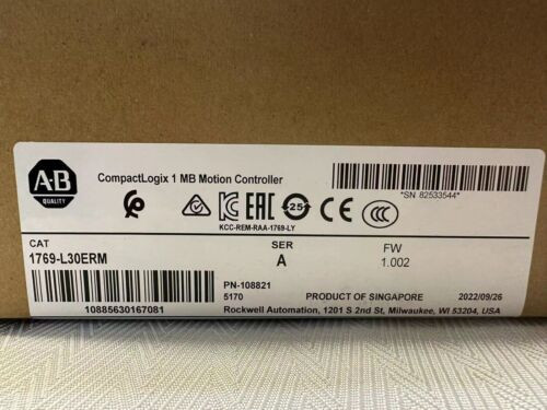 1Pc New Sealed  Allen-Bradley 1769-L30Erm Compactlogix 1Mb Motion Controller