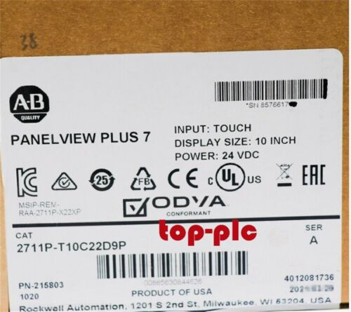 New Sealed Allen Bradley 2711P-T10C22D9P / A Panelview Plus 7 Graphic Terminal