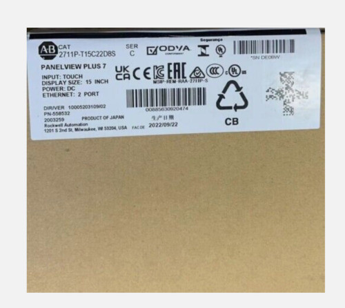 Allen-Bradley 2711P-T15C22D8S /C Hmi Panelview Plus 7 Touchscreen 2711Pt15C22D8S