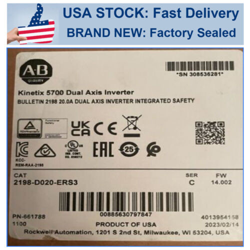2198-D020-Ers3 1Pc Brand New Allen Bradley 2198 D020 Ers3 New 2198D020Ers3 Us