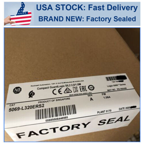 New Ab 5069-L320Ers2/A Compact Guardlogix Sil2 Processors Safety Controller Us
