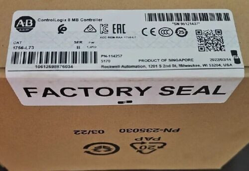 New Allen Bradley 1756-L73 Controllogix 8Mb Controller Module Ser B 1756L73