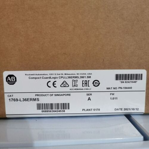 New Factory Sealed Ab 1769-L36Erms / A Compactlogix 3Mb Motion 1769L36Erms