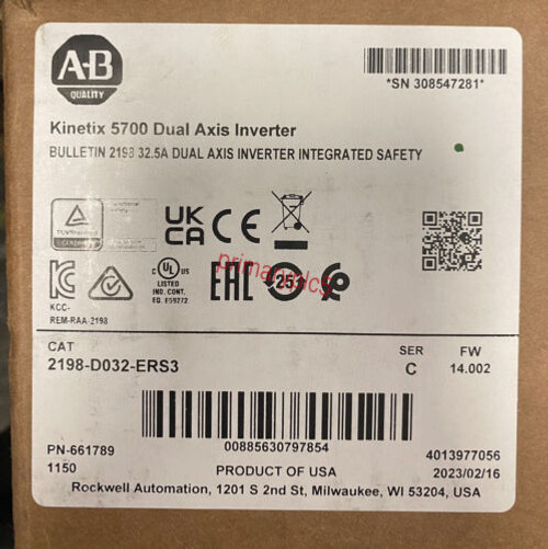 Allen Bradley 2198-D032-Ers3 Kinetix 5700 Dual Axis Inverter Ab 2198D032Ers3 Ab